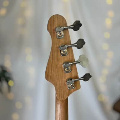 Offbeat Guitars Jacqueline TB2-34 Long Scale Bass, Bahama Skies on Pine, Custom Fralin Pickups, Leo Quan Badass Hardware image 7
