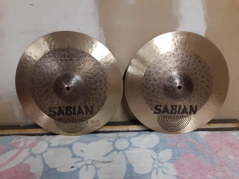 Sabian 14" HH Hand Hammered Duo Hi-Hat Cymbals (Pair) 2002 - 2003 - Natural image 1