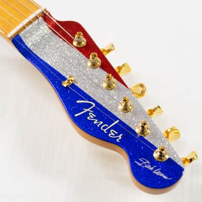 Fender Buck Owens Telecaster Electric Guitar - Red, Silver, and Blue Sparkle image 8