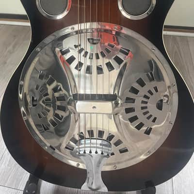 Vintage Regal Round Neck Resonator Acoustic Guitar Sunburst image 11