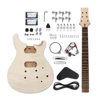PRS Style Flame Maple Top DIY Electric Guitar – Mahogany Body & Neck – 22 Frets image 2