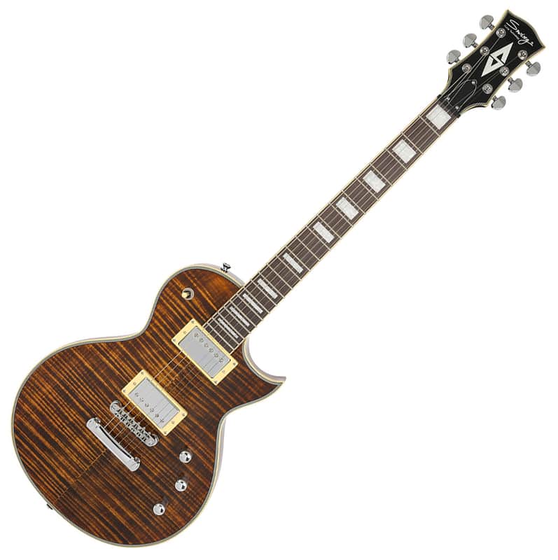 Swing MLP-100 Single Cutaway Electric Guitar Tiger Eye Flame Maple Top HH Bild 1
