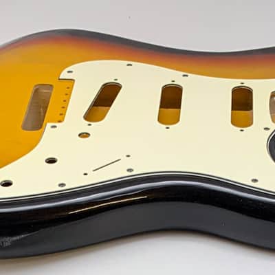 3lbs 8oz BloomDoom Nitro Lacquer Aged Relic 3-Tone Sunburst S-Style Vintage Custom Guitar Body image 5