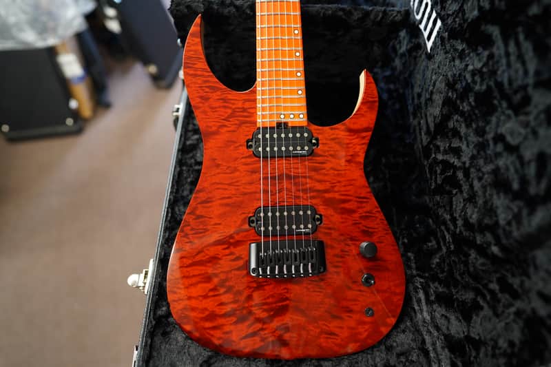 Schecter USA CUSTOM SHOP Keith Merrow KM-7 Hybrid – Vintage Sunburst 7-String w/ Black Tolex Merrow Case (2024) image 1