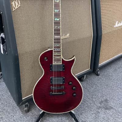 ESP LTD EC-1000 QM with Rosewood Fretboard 2002 - 2004 - See Thru Black Cherry image 2