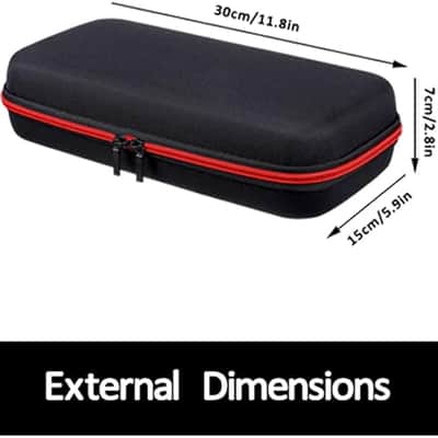 Wireless Microphone Case: Hard Case for Handheld Microphone Dual Mic Bag Microphone Hard Carrying Travel Case, Black,Red, 30x15cm image 5