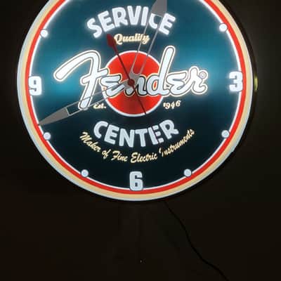 Fender Guitars Service Center Round Dealer Style Light Up Clock Killer Cool Man Cave/Garage Accessory image 3
