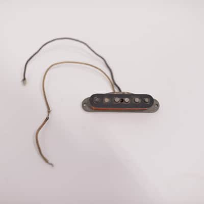 1968-1969 Vintage Fender Stratocaster Middle Neck Pickup Gray-Bottom Staggered-Pole Cloth-Wire Nonworking 1960's image 1