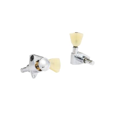 KAISH Chrome 3+3 Locking Tuners 21:1 Locking Tuning Machines Locking Tuning keys with Vintage Keystone Buttons for USA LP/Les Paul/SG/ES/Acoustic Guitars image 3