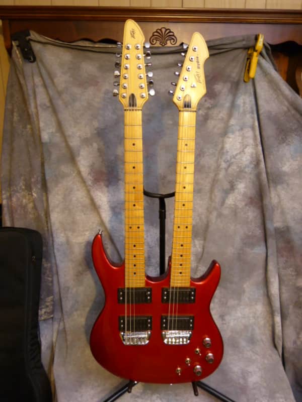 Peavey Hydra Double Neck Electric Guitar 1980's Red image 1