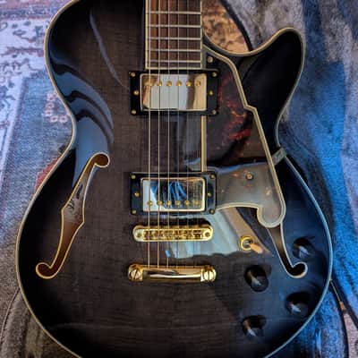 D'Angelico Excel EX-SS Semi-Hollow with Stop-Bar Tailpiece, Gold Hardware 2010s - Grey Black image 5