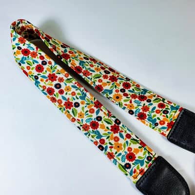 Flower Ukulele Strap - Colorful-Handmade - Cool Ukulele Strap - Button Free - Universal Strap image 3
