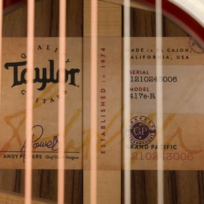 Taylor 417e-R Grand Pacific Indian Rosewood Acoustic Electric Guitar With Case image 12
