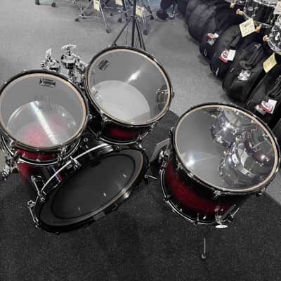 ~NEW~ Yamaha Live Custom Hybrid Oak 4-Piece 10/12/16/22 Drum Kit Set in UZU Magma Sunburst with Black Nickel Hardware image 6