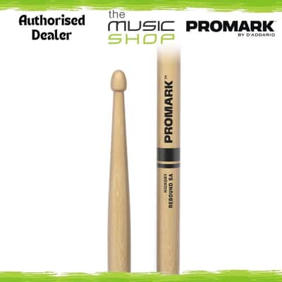 Pair of Promark Rebound 5A Hickory Wood Tip Drumsticks - RBH565AW (Drum Sticks) image 1