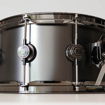 DW Collectors Satin Black Over Brass 6.5" x 14" Snare Drum w/ VIDEO! image 2