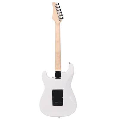 Ukscs ST Stylish Electric Guitar with Black Pickguard White image 18
