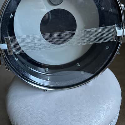 Ludwig LM404 Acrolite 5x14" 8-Lug Aluminum Snare Drum with Black/White Badge 1994 - 2012 - Black Galaxy image 5