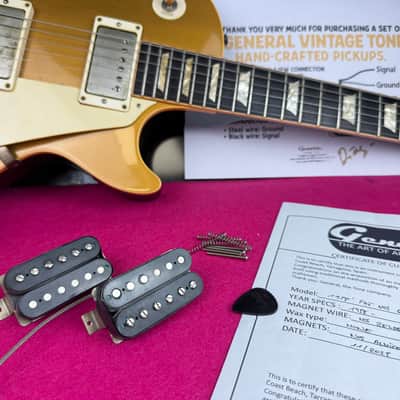 General Vintage Tone  1957 - 1958 Nos Wire Belden PAF Humbuckers Double Black Celullose acetate CAB for les Paul ®️ SG ®️ image 15
