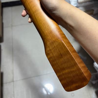 Big head 21 Fret Roasted Flame Maple eletrick guitar neck 25.5 inch replace nut:42mm hole:10mm image 4