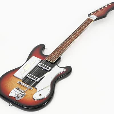 1966 Teisco Del Rey VN2 Baritone Electric Guitar - Very Cool Bari Model in 100% All Orig. Condition! image 2