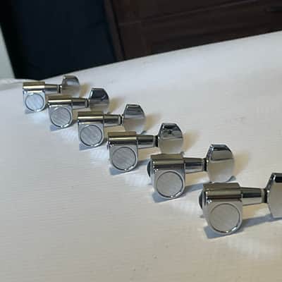 1990's Korean Era Ibanez RG & S Series Chrome Dual Pin Tuning Pegs Tuners 6 In LIne image 1
