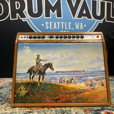 Charlie Daniels' Fender 1969 Twin Reverb Amp with Custom Cowboy Painting Front Panel 1969 - Mahogany image 1