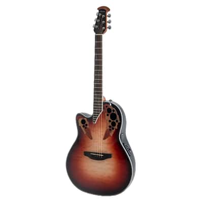 Ovation Celebrity Elite Plus CE44LX-1R Lefty A/E Guitar - Ruby Burst - Open Box image 2
