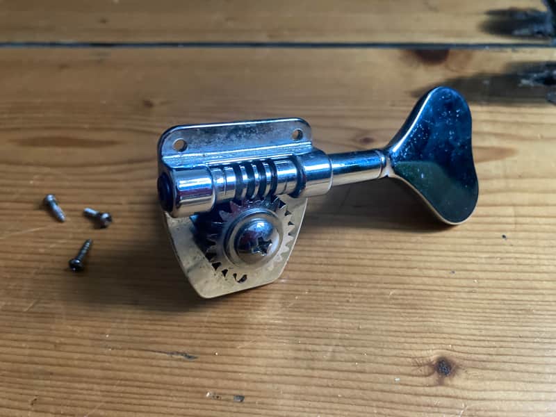 FLEOR 1R Open Style Bass Tuning Peg Machine Head Right Tuner Chrome