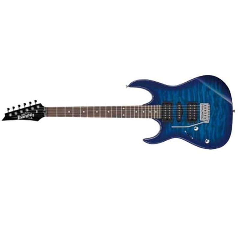 Ibanez Gio Series GRX70QAL Left-Handed Electric Guitar, Rosewood Fingerboard, Transparent Blue Burst image 1