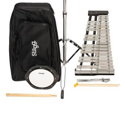 Stagg BELL-SET 32 Metallophone Set w/Stand, Practice Drum Pad, Sticks & Ergonomic Nylon Gig Bag image 9