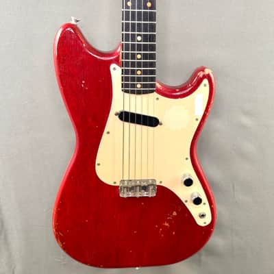 Fender Pre CBS L Series Musicmaster Slab Board 1964 - 4 Rare Mahogany Body Cherry Finish image 7