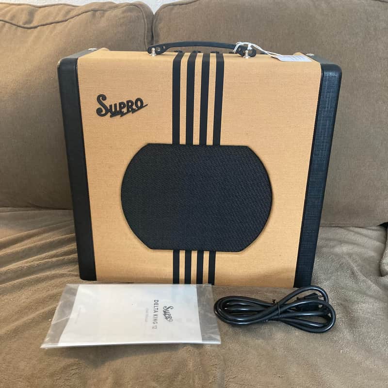 Supro 1822R Delta King 12 15-Watt 1x12" Guitar Combo Amp 2021 - Tweed / Black Stripes image 1