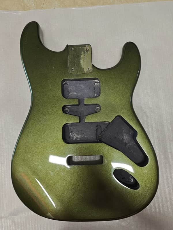 Green Metallic Finish Guitar Stratocaster Strat Style Body image 1