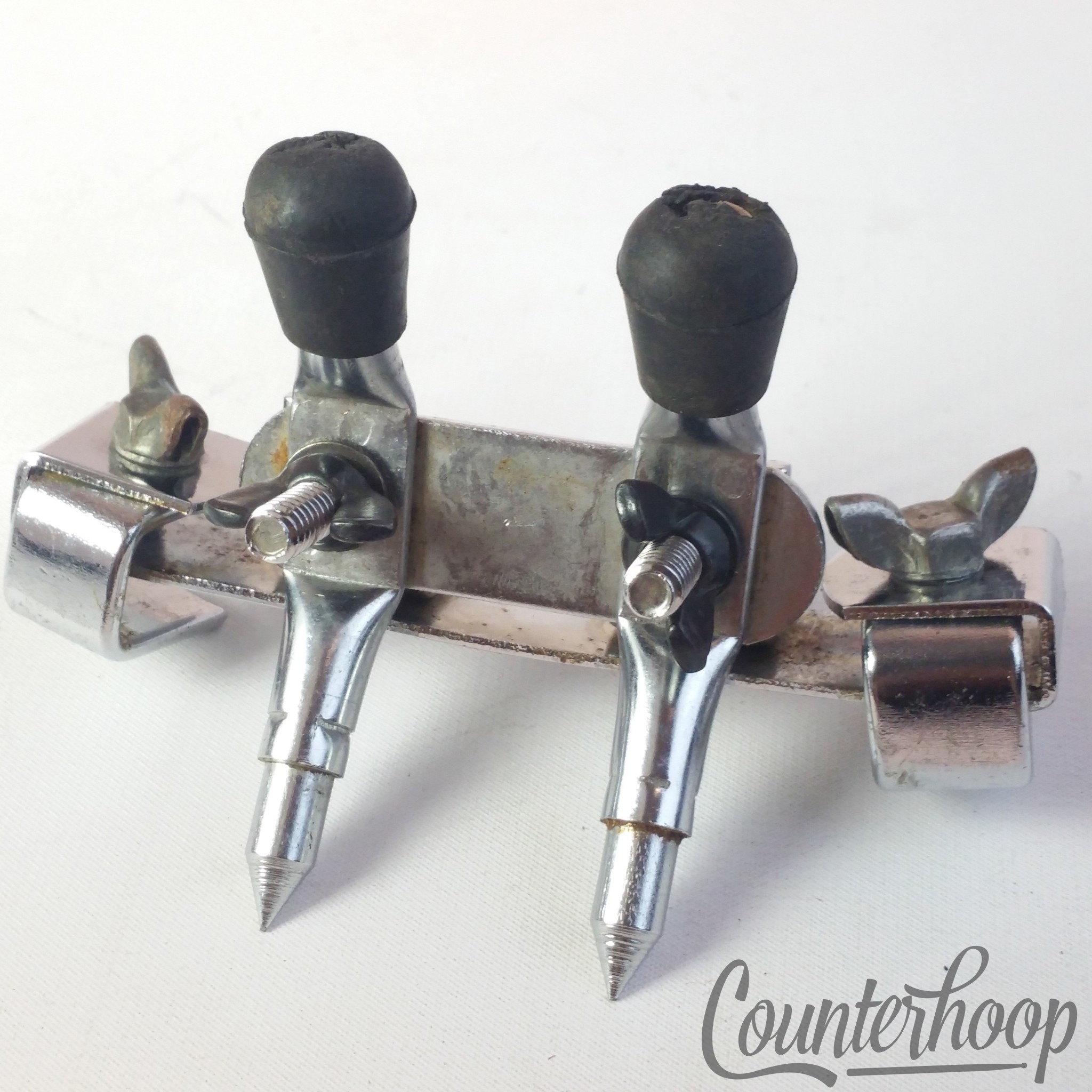 Pearl Bass Drum Spurs Clamp-On Hoop Mount Anchor Legs Spikes Japan Vintage 60s* — main photograph