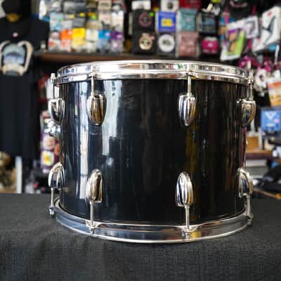 1970s Vintage Slingerland USA 14" Maple Tom w/ Rings - Jet Black Wrap | 10x14" image 11