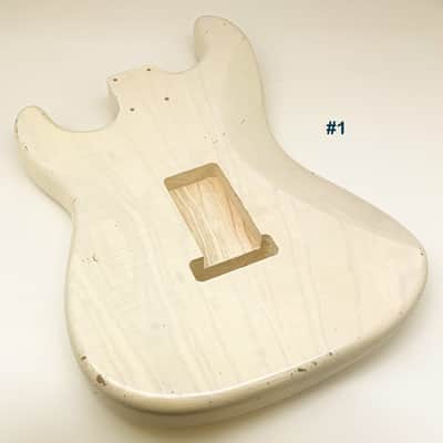 3lbs 12oz BloomDoom Nitro Lacquer Aged Relic White Blonde S-Style Vintage Custom Guitar Body image 4