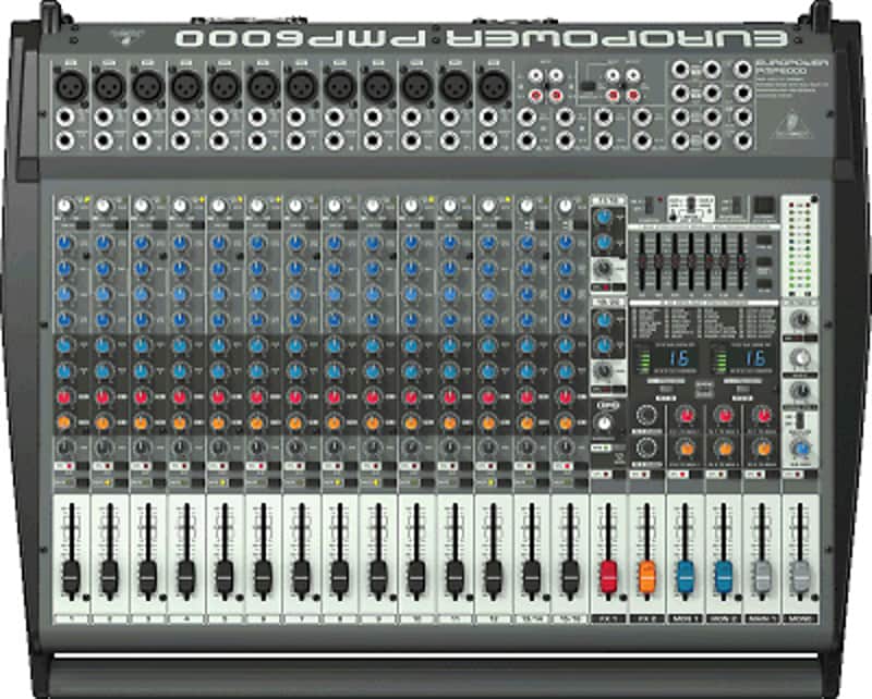 Behringer Europower PMP6000 1600-Watt 20-Channel Powered Mixer
