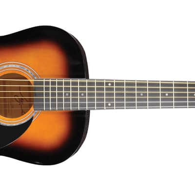 Jay Turser JJ43-PAK-TSB Dreadnought Basswood Top Mahogany Neck 3/4 Size 6-String Acoustic Guitar w/Gig Bag, Tuner, Strap & Picks image 2