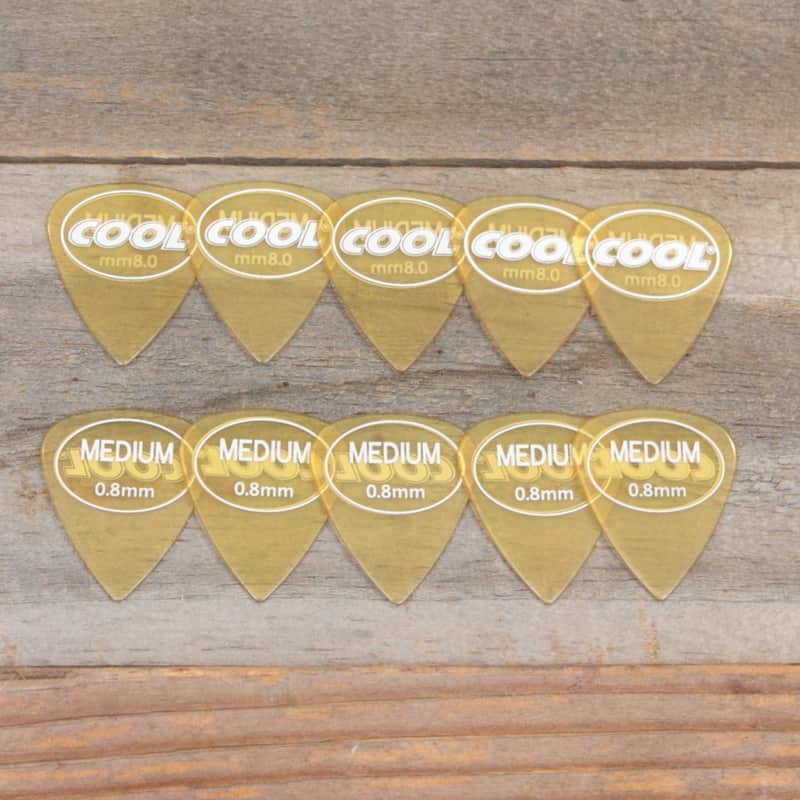 Cool Medium .08mm 351-Style BetaCarbonate Skin Bi-Flex Accu-Grip Set of 10 Picks image 1