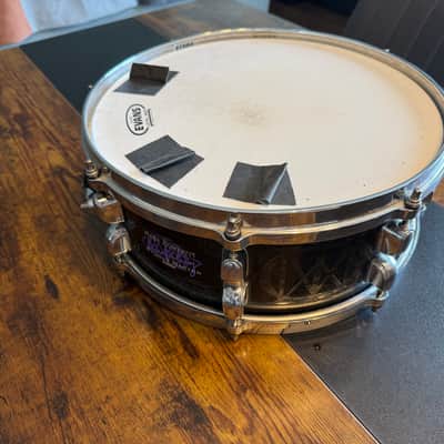 Tama 5.5x14" Mike Portnoy Melody Master Signature Bubinga Snare Drum 2010s - Black with Engraving image 2