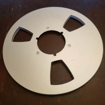 Ampex 456 Genuine Metal 1/4" Reel To Reel R2R Take Up Supply Wheel 10.5" empty 1970s - brushed aluminum image 3