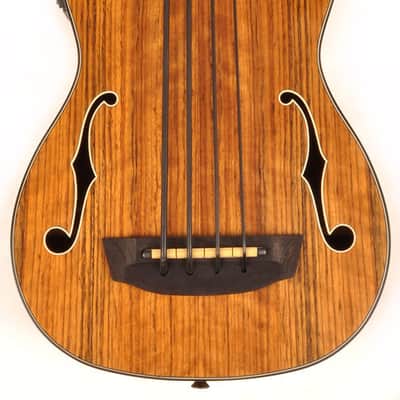 Hadean Walnut Acoustic-Electric Uke Bass Ukulele UKB-23 FH with F Holes image 1