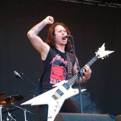 Trivium Matt Heafy! Dean Razorback 2008 White/Gold image 6