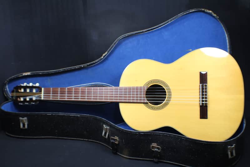 A Crestwood Solid Wood Classical Guitar in it's Original Case with Rosewood Back & Sides Solid Wood   12 G image 1