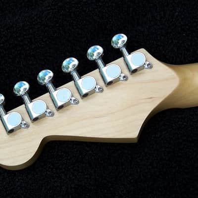 Light-weight Strat-Arctic White Solid Mahogany+ Matched Custom Pickups + Working Bridge Tone+Treble Bleed+Low Action+ Ebony Neck+Low Wide Jumbo Dressed and Polished Frets +Full Low Action Setup! image 5