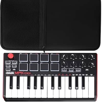 Keyboard Travel Sleeve Music Keyboard Protective Bag Shockproof Waterproof Neoprene Case Compatible With Akai Professional MPK Mini MK3 / MPK Mini Play MK3 25 Key USB MIDI Keyboard Controller