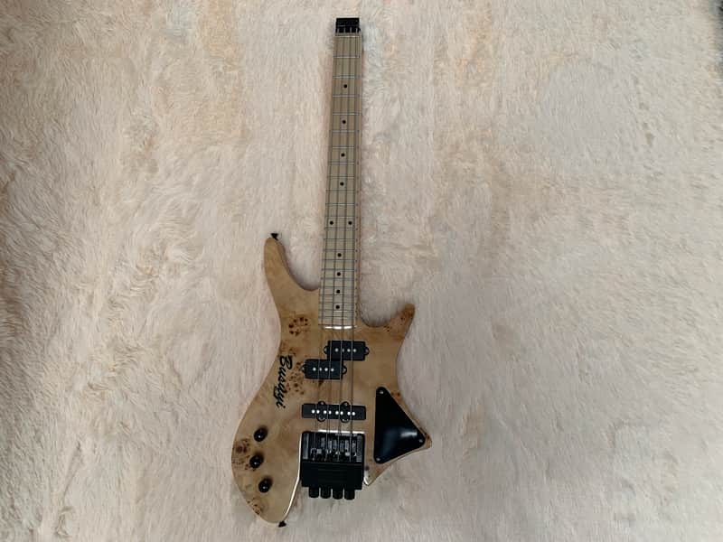 4 String Short Scale Neck Through Bass/6 String Tremolo Busuyi Double Side, Headless Guitar (Lefty) image 1