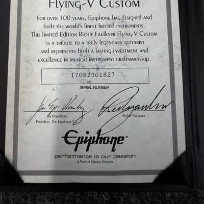 Epiphone Richie Faulkner Signature Flying V Custom 2017 - 2019 - Ebony image 16