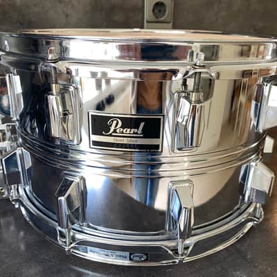 Pearl S-714ED snare 14x8” steel shell 1985/86 - Chrome image 1